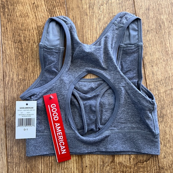 NWT Good American Seamless Clip Down Nursing Bra XS/S Heathered Grey - Picture 5 of 8